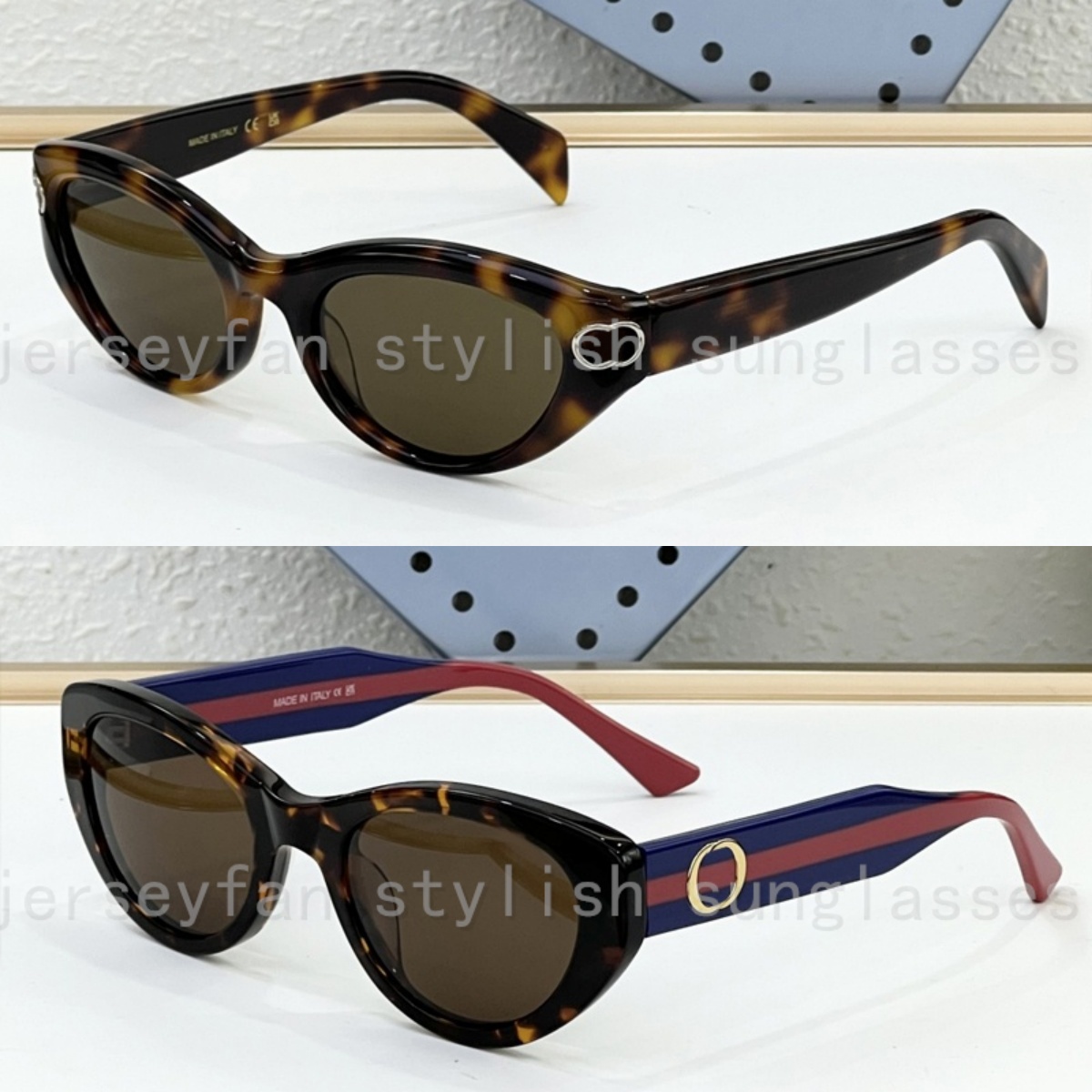 Retro Oval Sunglasses for Women Small Cat Eye Sun Glasses Womens Trendy Round-framed Sunglasses Non-prescription Glasses