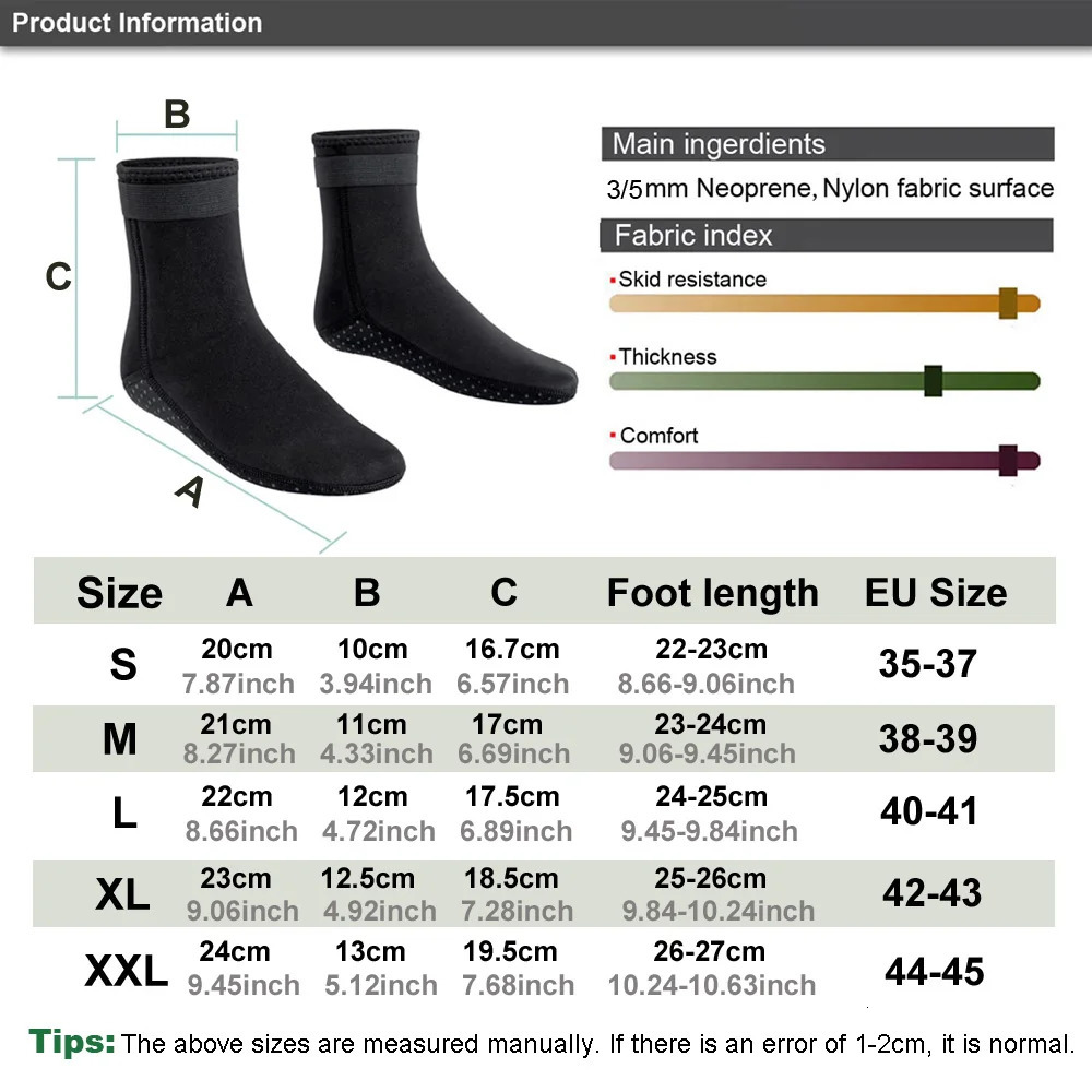 3mm 5mm Neoprene Diving Socks Non-slip Adult Warm Patchwork Elasticity Wetsuit Shoes Diving Surfing Boots Swimming Snorkeling 250822