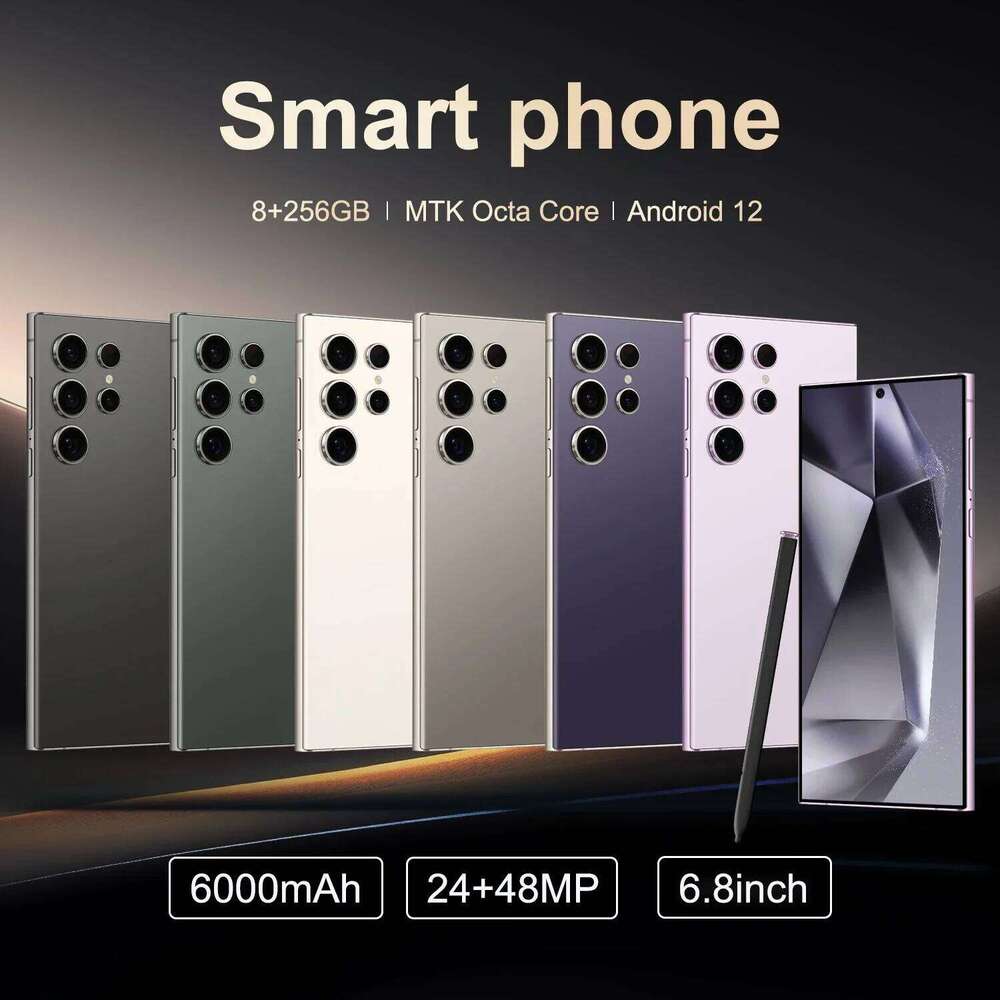 Cell Phones Cell Phones S25 Pro,Smartphone Android,6.8 Inch,8+256Gb Rom,Dual Sim,Mobile Phone,Google Play Store,24+48Mp,6000Mah,Celulares