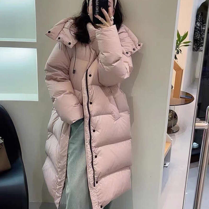 Cream Color Mid-Length for Women, High-End Feel, Winter Women's Coat, New Duck Pinghu Down Jacket