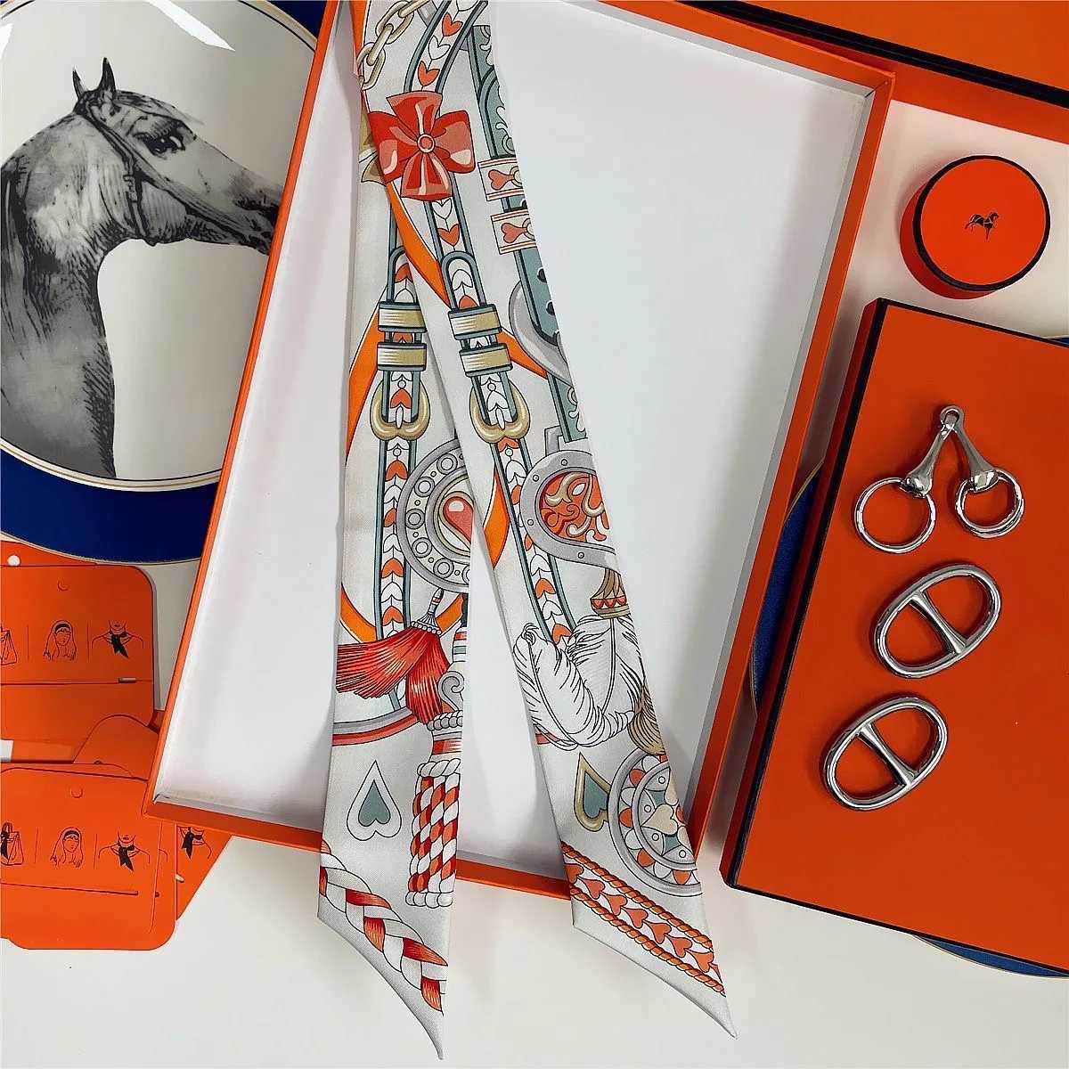 French New Style Scarf Heart Leather Buckle Feather Pattern Bow Ribbon for Women Tied Bags Necktie Multifunctional Accessories H260509