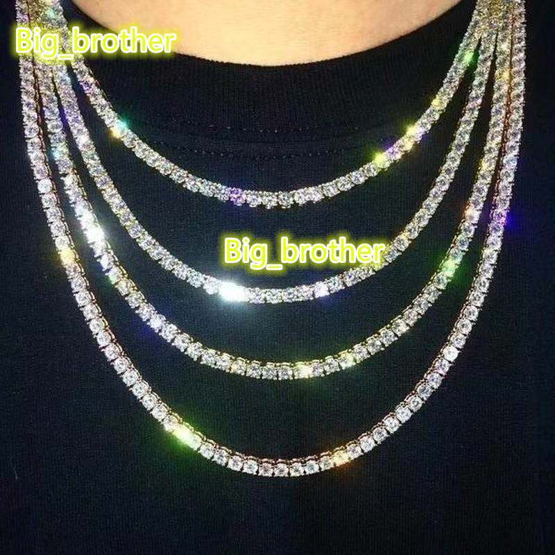 Hot Selling Single Row Rhinestone Necklaces Fashion Diamond Mens Accessories Punk Necklace