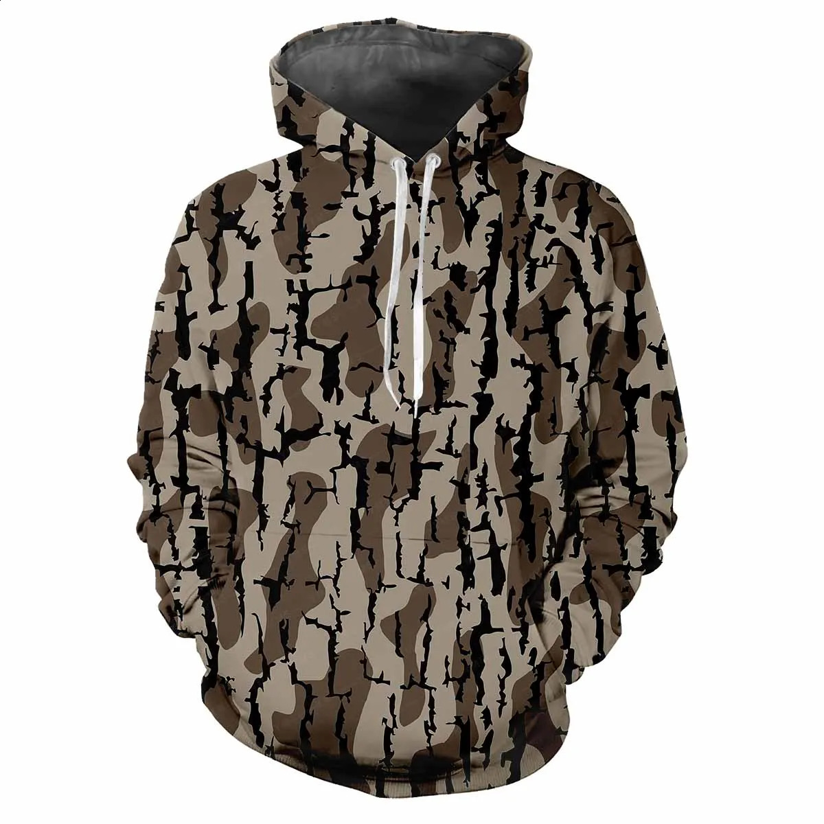 Mens Forest Camouflage Hunting Animals Outdoor Camouflage Spring Autumn Hoodie Street Trend Loose Comfortable Casual Clothing 250822