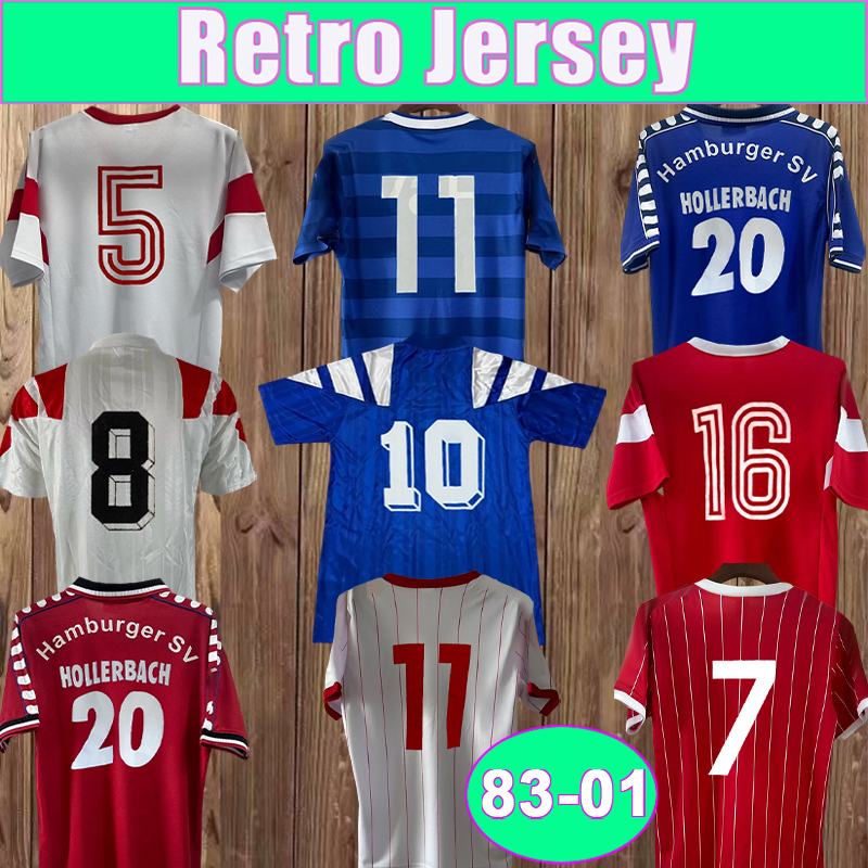 1983 2001 Hamburger SV Mens Retro Soccer Jersey GRAMMOZIS DOLL GROTH KOVAC PANADIC HOLLERBACH Home Away 3rd Vintage Football Shirts