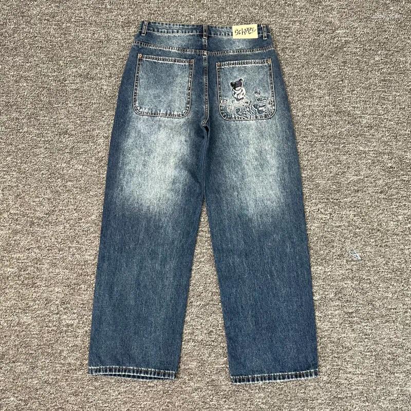 Designer Men's Jeans Derschutze 25ss Trend Brand Embroidery Patchwork Pattern Loose Casual Men Women Versatile Straight-leg Denim Pants