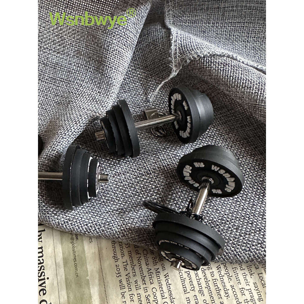 Designer Keychain Bag Charm Keychain Wallet Fiess Equipment Mini Dumbbell Bag Keychain Silicone Barbell Gift Small Pendant Decoration