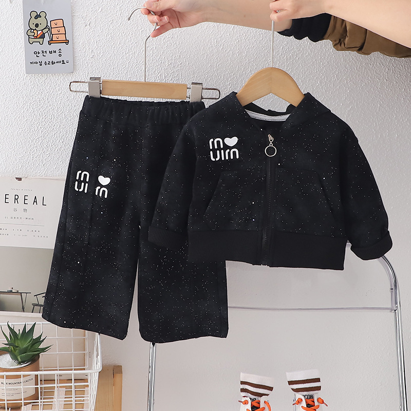 2025 New Girls' Spring Outfit Set Fashionable Long Sleeve Two Piece Baby Toddler Trendy Spring Autumn Clothes