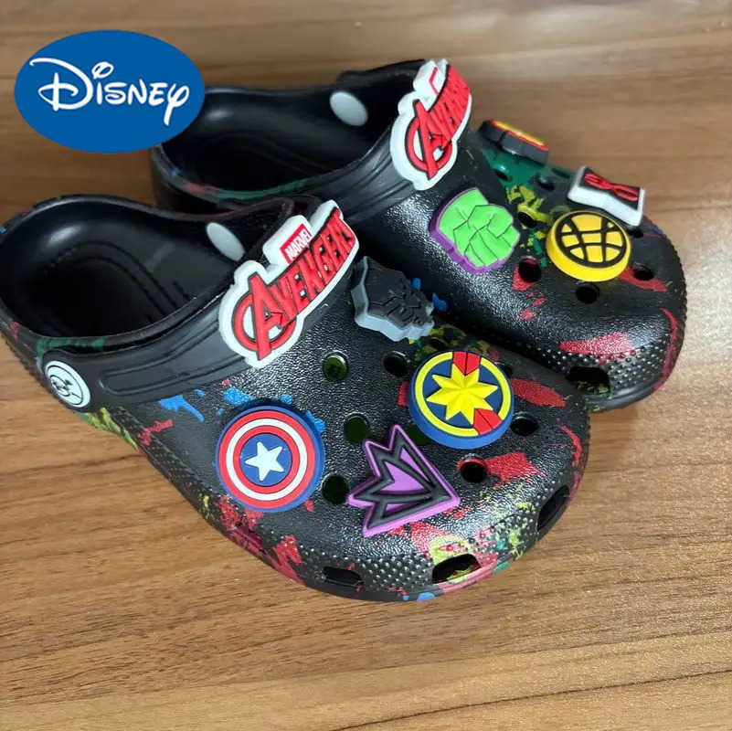 Disney The Avengers Anime Children Slippers Disney Kawaii Hole Sandals Eva Beach Breathable Shoes Outdoor Non Slip Comfort Gifts W250822
