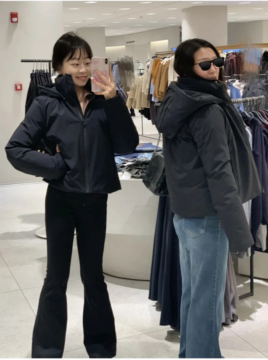 ETJ AutumnWinter TRAF womens short wind waterproof hooded thick warm cotton jacket Outdoor coat 4749703 250911