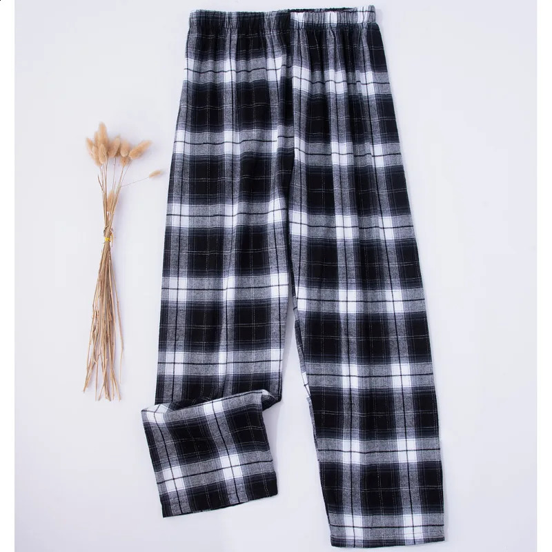 Mens Cotton Plaid Pajama Long Sleeping Pants Male Casual Loose Trousers Loungewear Cozy Soft Breathable Sleep Bottoms Nightwear 250822