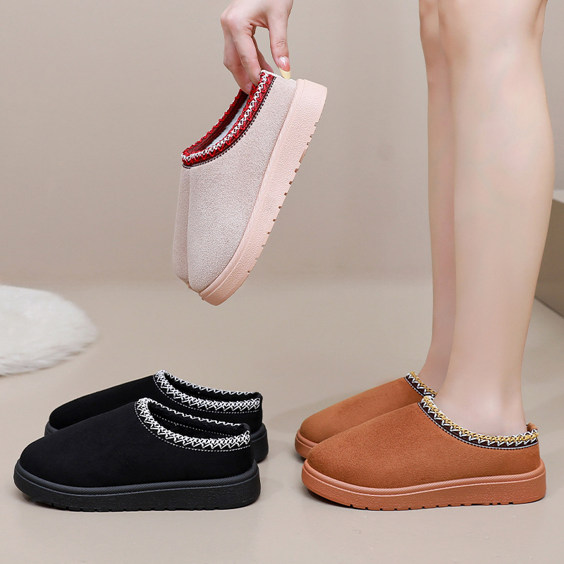 Autumn Winter Designer New Arrival Plush Lined Thickened Lace Thermal Women Cotton Boots