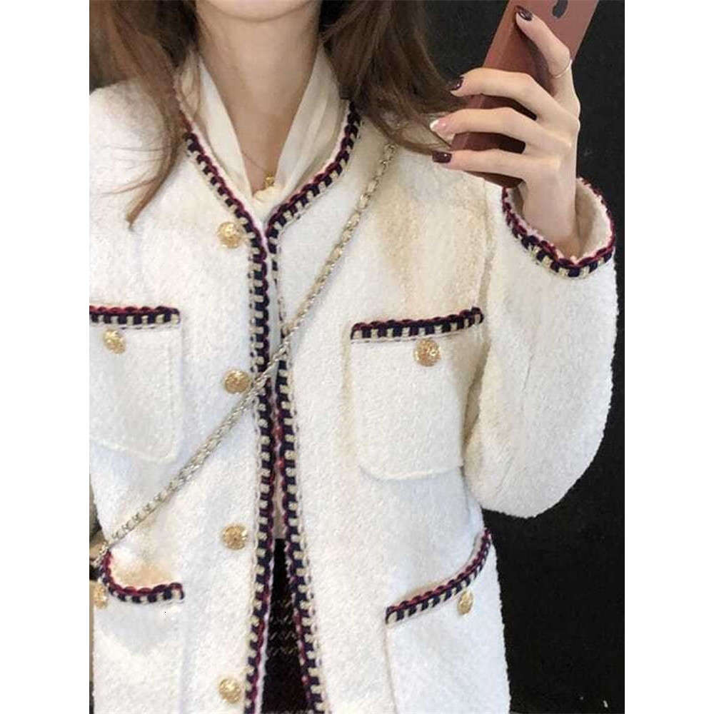 Lanjia- Chanel Style Women's Spring Autumn Loose Korean Version French Woven Tweed Casual Slimming Short Jacket Top Trendy 862Ea