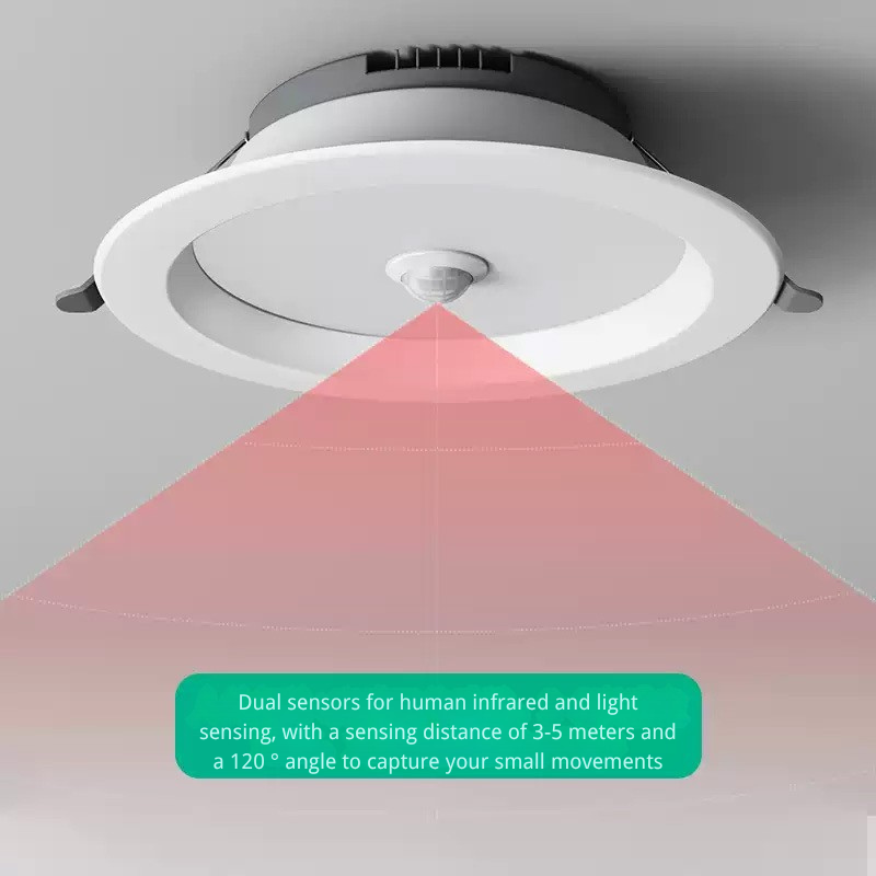 led smart voice-controlled human body sensor downlights, embedded ceiling lights, home ceiling, entrance hall, corridor spotlights 33