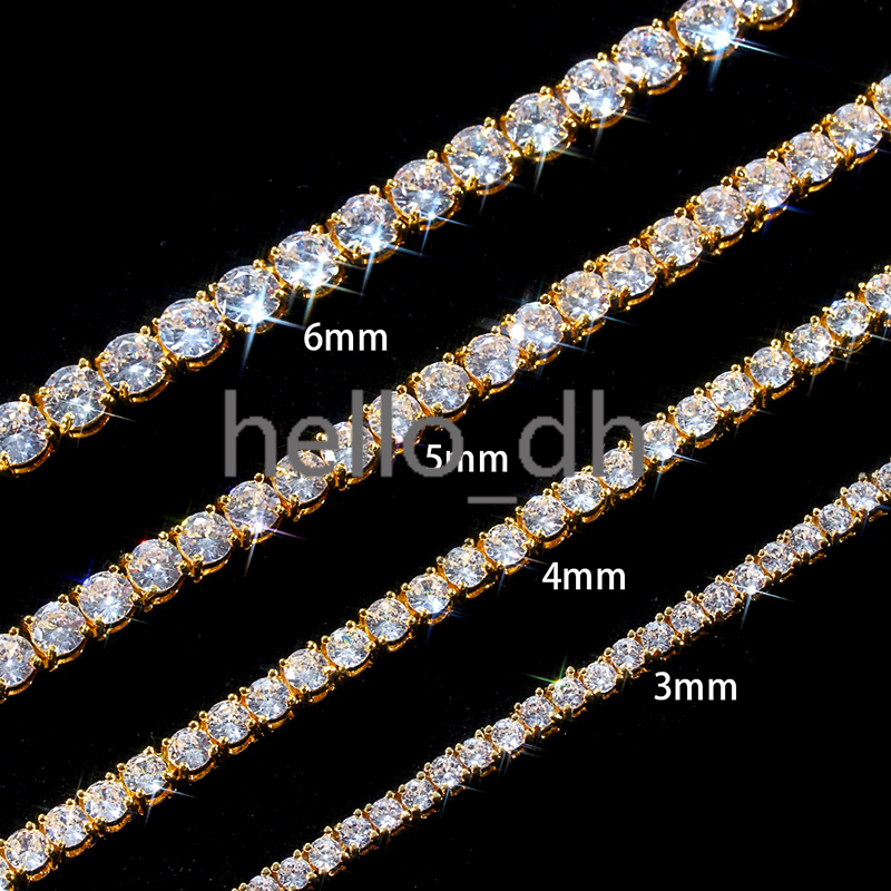 Hip Hop Choker Jewelry Tennis Chain Necklace for Women Iced Out moissanite Stone Tennis Necklace