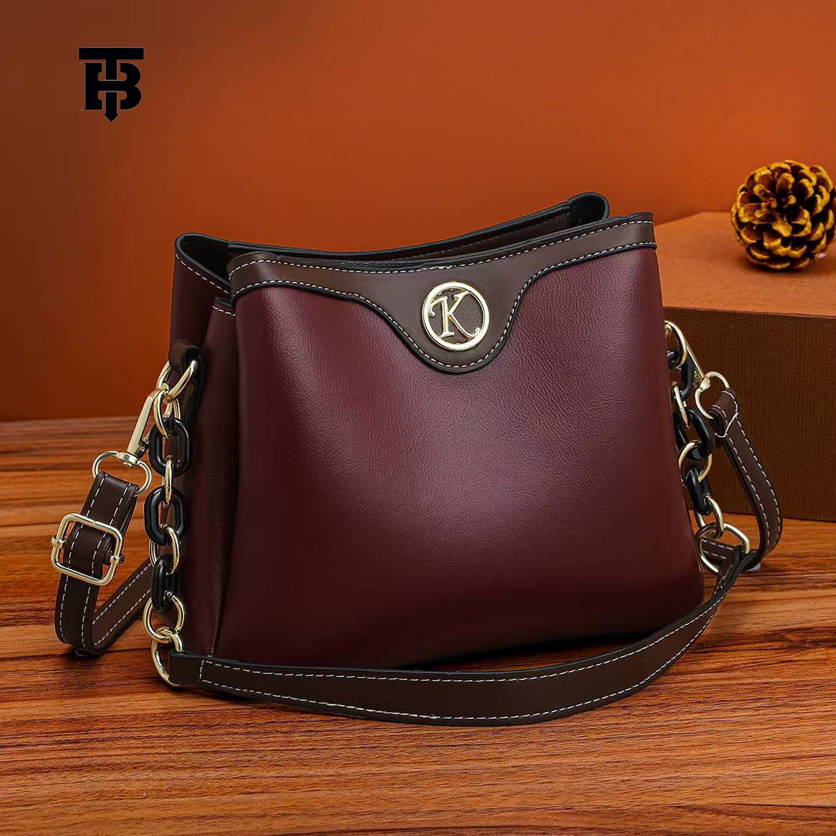 TB BHULAMTE Women's Luxury Designer Bucket Bag New Urban Simple Small Square Bag Large Capacity Fashion Korean Version Single Shoulder Crossbody 