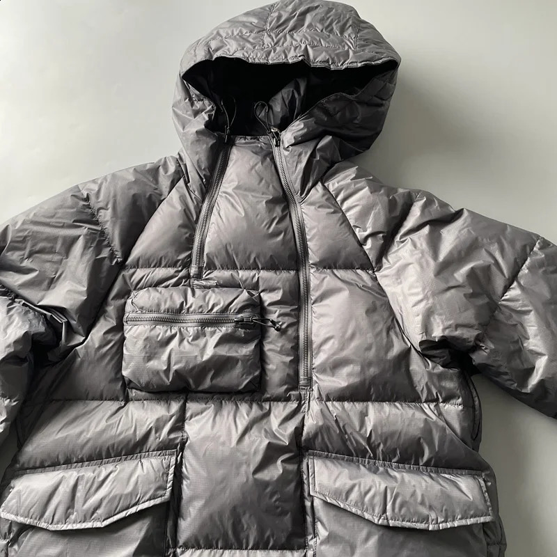 Winter Down Jacket with Multiple Pockets Work Clothes Hoodies Three Proof Stormsuit Outdoor Trekking Camping Ski Student Coat 250819
