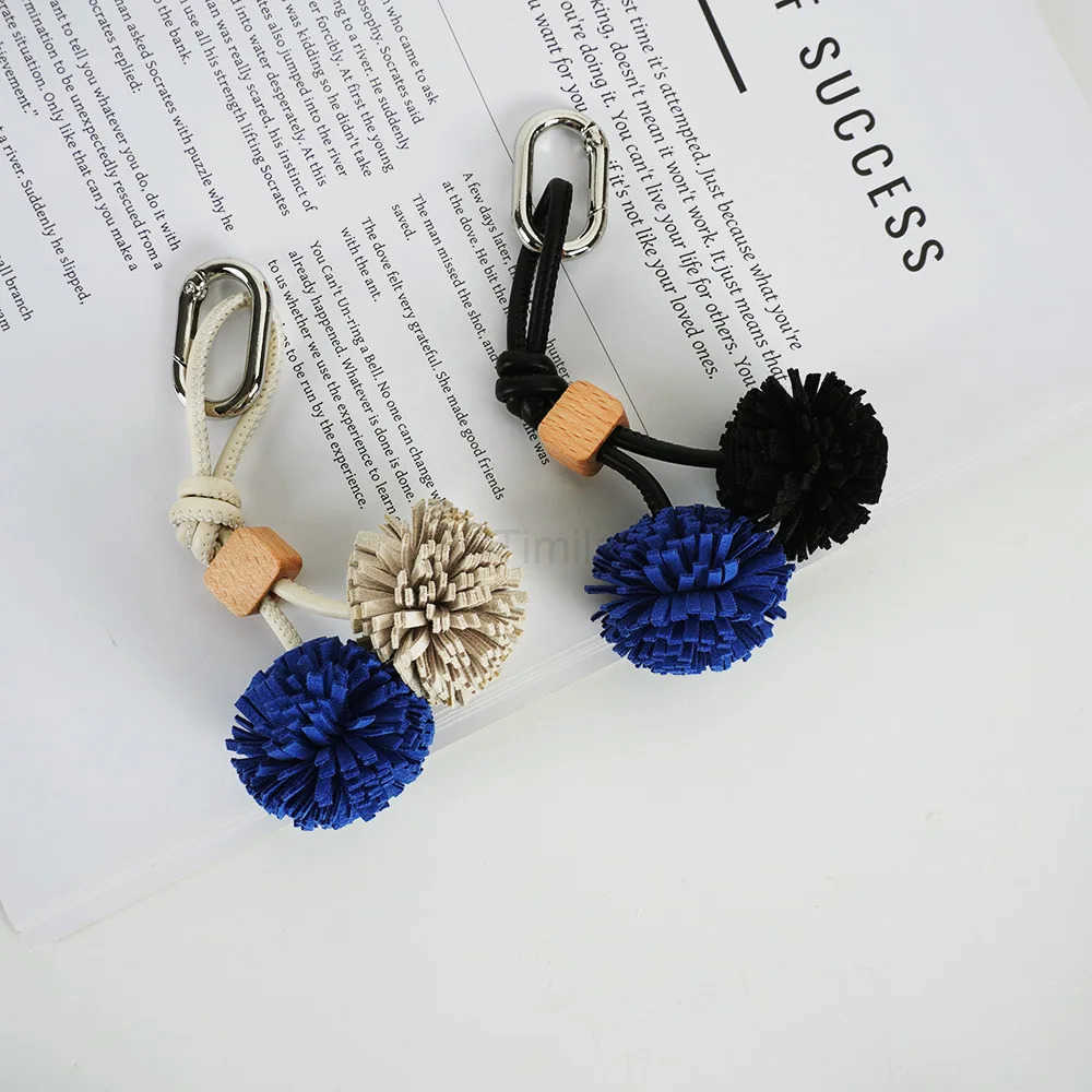 Premium Mini Leather Bag Hanging Decoration Handmade Tassel Car Keychain Accessories U250822