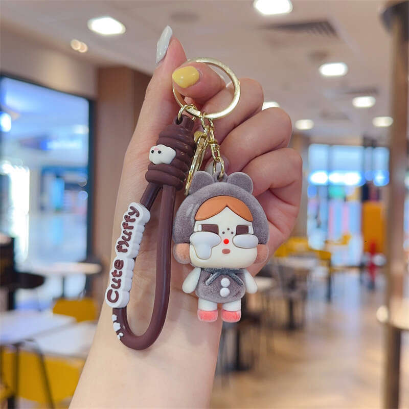 Designer Keychain Bag Charm Keychain Wallet Cute Flocked Crying Baby Cartoon 3D Doll For Girlfriends Bag Pendant Backpack Keychain