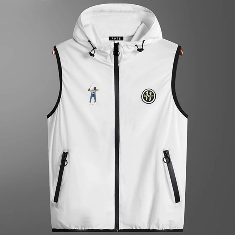 High Quality Men Golf Jackets Vest Summer Fashion Men Sports Golf Jacket Hooded Golf Clothing Breathable Outdoor Waistcoat 250818