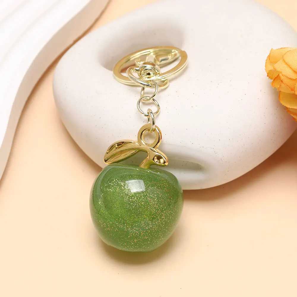 Crystal Apple Bag Charm Keychain Pendant Gift Creative Fruit Cherry Keyring Ladies Luggage Bag Decoration Bag Accessory L250822