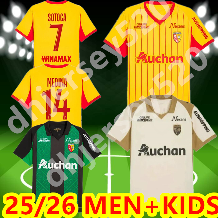 S-4XL maillot RC Lens 25 26 soccer jerseys home yellow Saint-Barbe special GANAGO SOTOCA Football Shirt 2025 2026 kids NOTRE SANG ESTOR PEREIRA DA COSTA FRANKOWSKI
