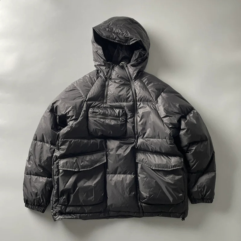 Winter Down Jacket with Multiple Pockets Work Clothes Hoodies Three Proof Stormsuit Outdoor Trekking Camping Ski Student Coat 250819
