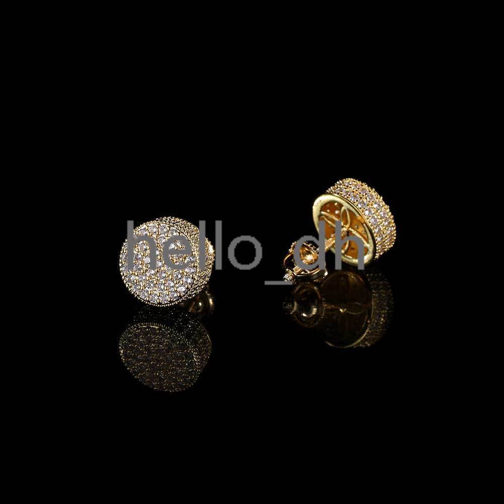 Hip Hop Jewelry Diamond Earrings Full Pave moissanite moissaniteia Flat Cylindrical Screw Back Earrings