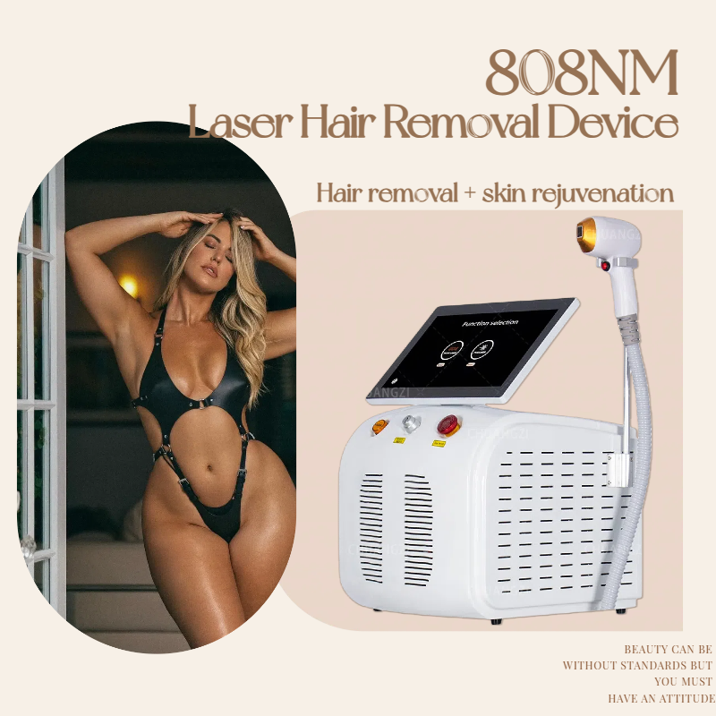 Portable 808 755 Alexandrite Device 3 Waves Permanent Professional Diode Ice Titanium Laser Body Hair Removal Machine Painless And Non-traumatic CE/RO
