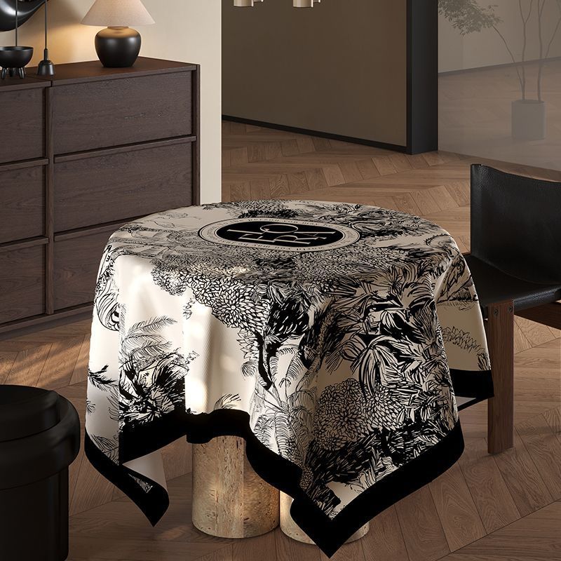 Designer Luxury Modern Printed Dining Custom Table Cover Home Hotel Round Table Cloth