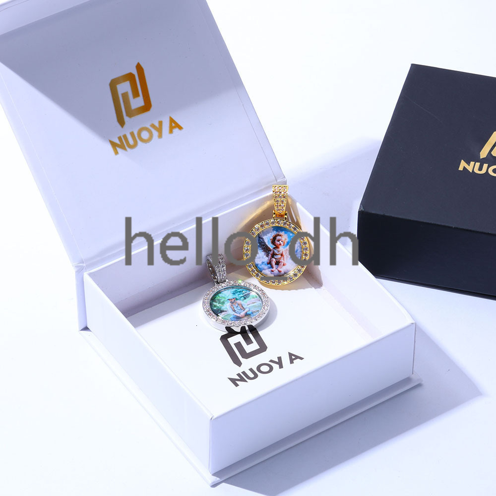 Hip Hop Fine Jewelry Round Vvs Moissanite Custom Photo Pendant 925 Sterling Silver 25mm Small Picture Pendant Tariff Free