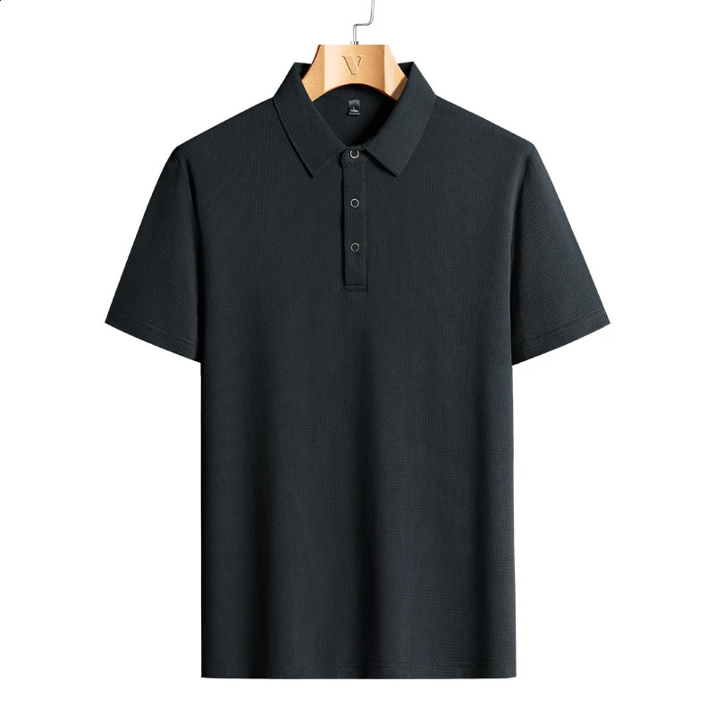 M-9XL Summer Polo Shirt Men Breathable Mesh Ice Silk Quick-drying Short-sleeved T-shirt Elastic Sports Tops Men Clothing 260618CJ - view 6
