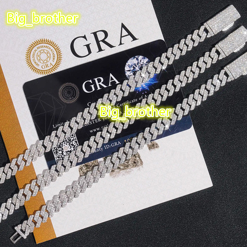 Wholesale Price 10K 14K Solid Gold Vvs Moissanite Tennis Chain Bracelet Round Brilliant 3mm 4mm 5mm Iced Out Diamond Necklace