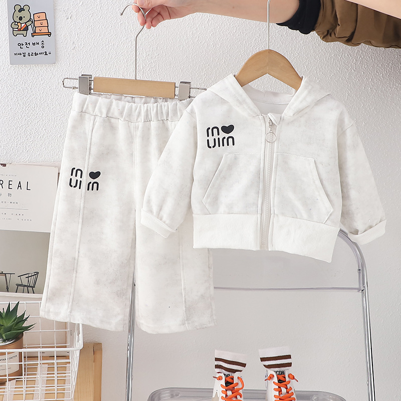 2025 New Girls' Spring Outfit Set Fashionable Long Sleeve Two Piece Baby Toddler Trendy Spring Autumn Clothes
