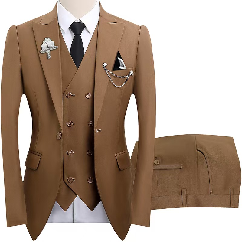 T1505 new three-piece groom suit banquet men's suit wedding dress groomsmen suit