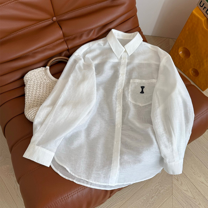 Designer Womens Blouses Suncreen Foliness Soft Shirt Sweet Coton Chanvre Longues chemises Fil Talon M manteur doux jaune blanc