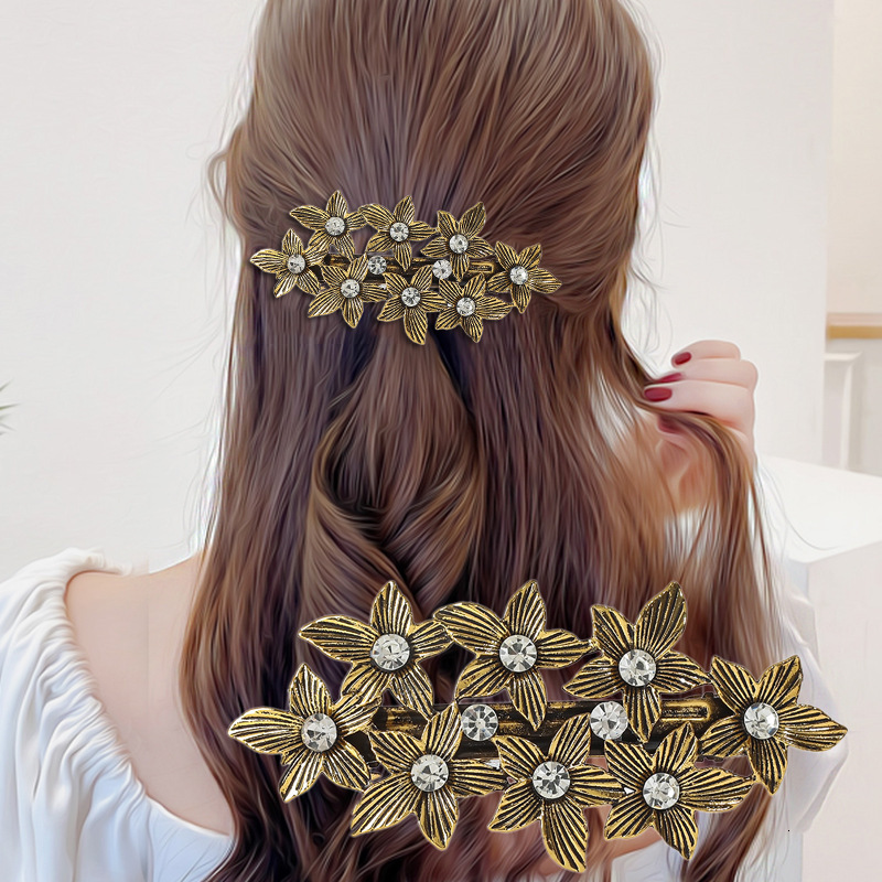 Rose Flower Spring Simple Versatile Lady Top Fashion Back of Head Half Up Clip Hair Accessory SY-8093