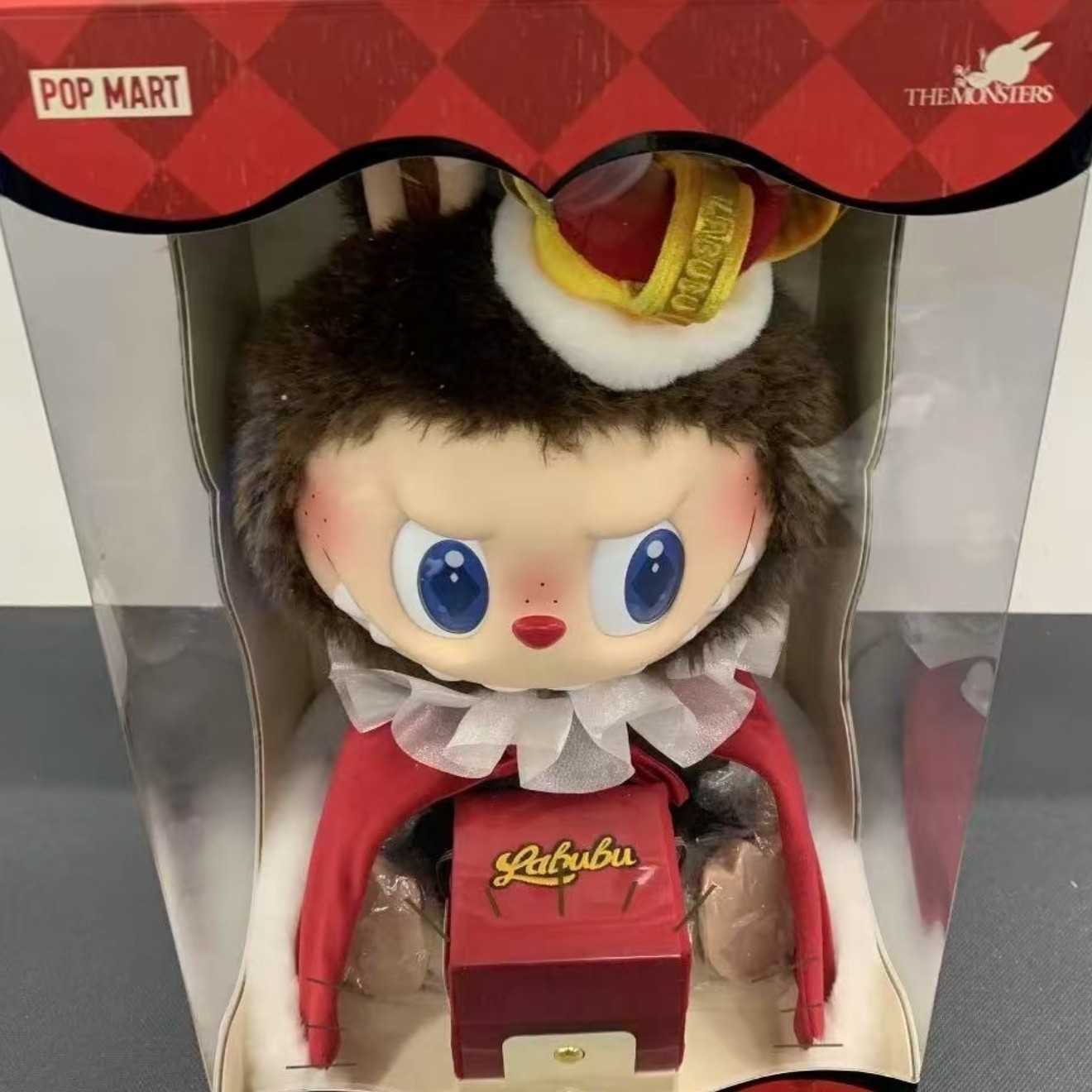 MART labubu Chinese Chess Adventure 38cm King Plush Labubu Doll with Resin Face Decoration L250822