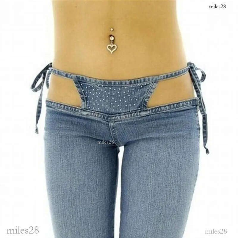 Women's Jeans High quality Personality Slim Ultra Waist Bikini Fashion Drawstring Trousers Comfortable Flares Pants 230331