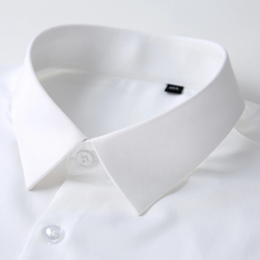 Mens Classic Non-iron Business Dress Shirt Without Pocket Slight Strech Standard-fit Wrinkle Free Long Sleeve Shirts 250822