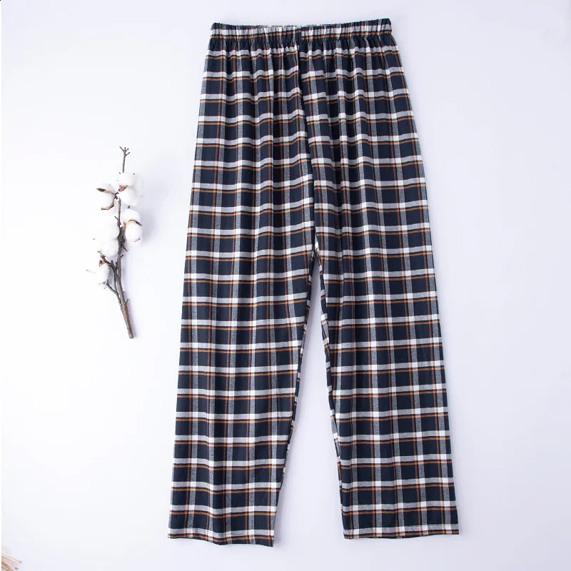 Mens Cotton Plaid Pajama Long Sleeping Pants Male Casual Loose Trousers Loungewear Cozy Soft Breathable Sleep Bottoms Nightwear 250822