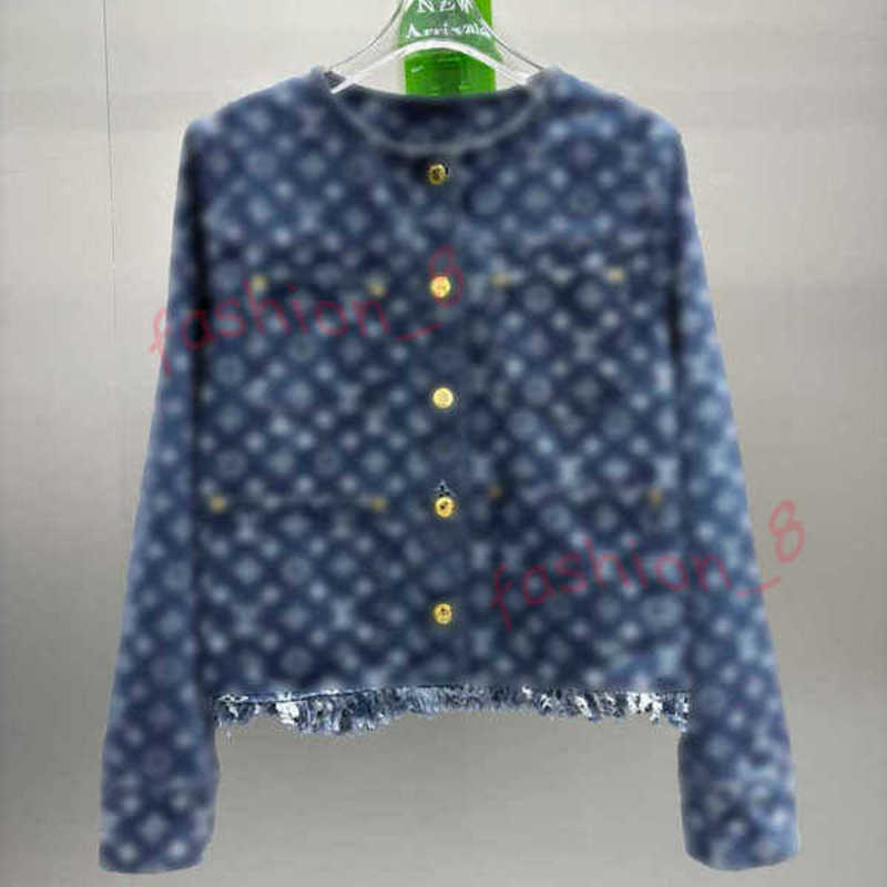 Women's Jackets Designer coat L25ss new edition letter jacquard denim jacket jacquard straight leg pants fashionable women dress set