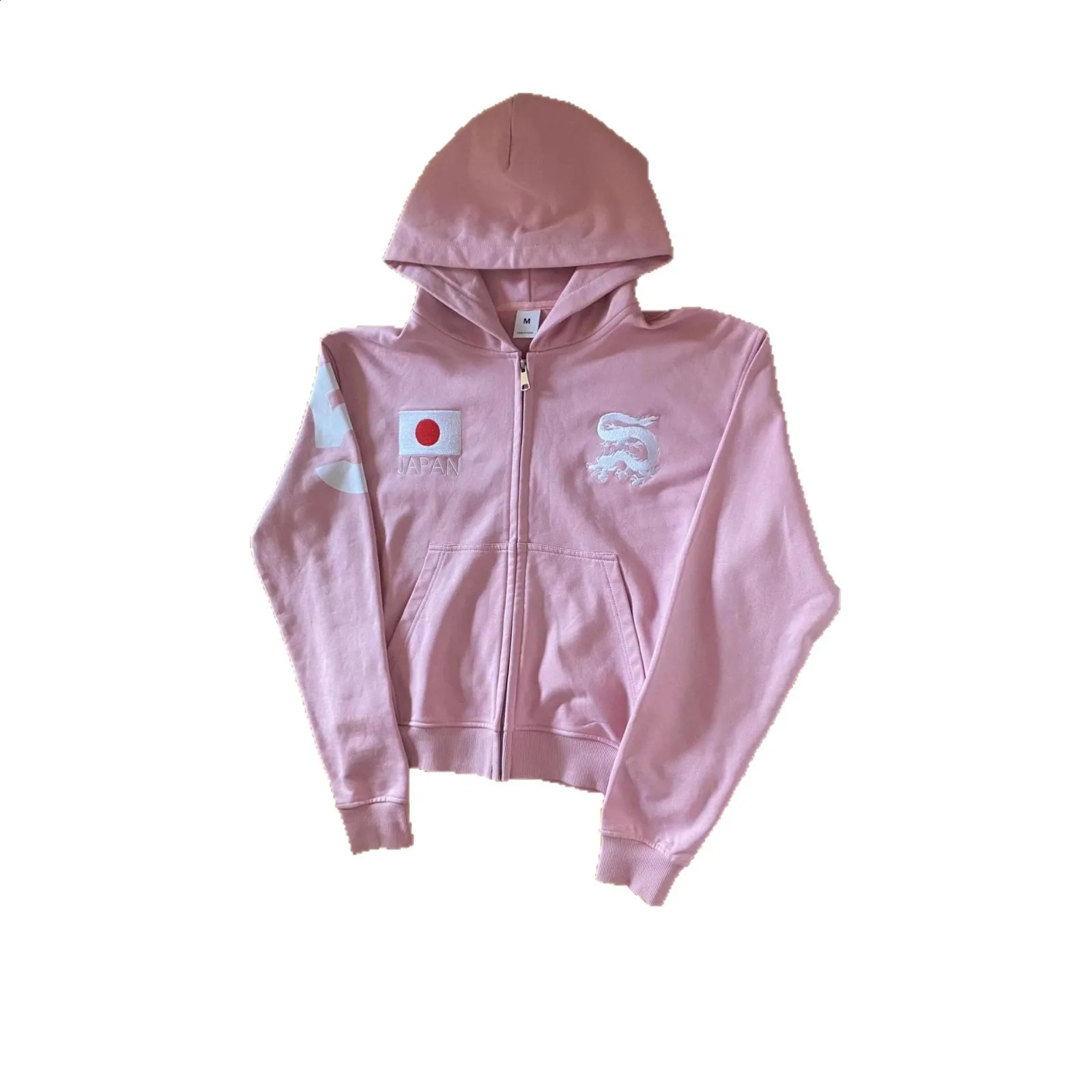 Fashion Trend Y2k Pink Japan ed Hoodie Long Sleeve Retro Coat Street Top Sportswear 250904