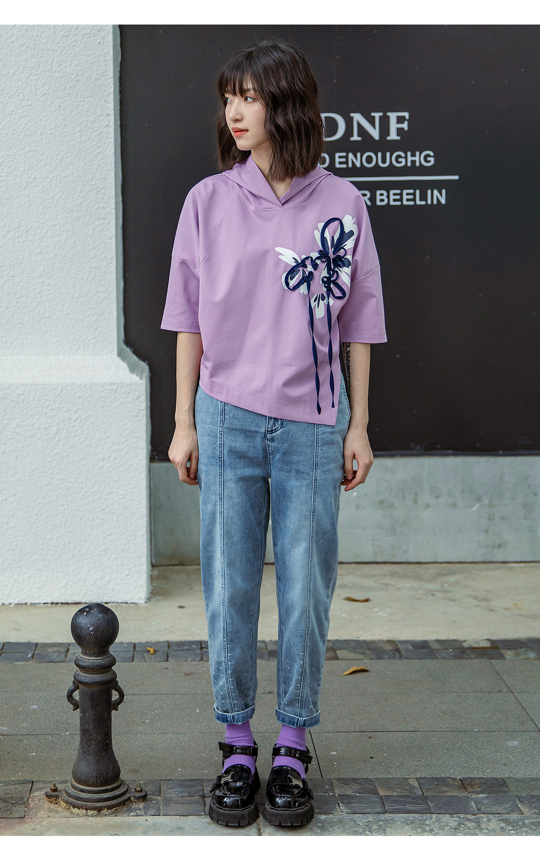 Chic Ladies' Embellished Hooded Top Versatile Casual Wear Featuring Flowing Silhouette - T31105.2