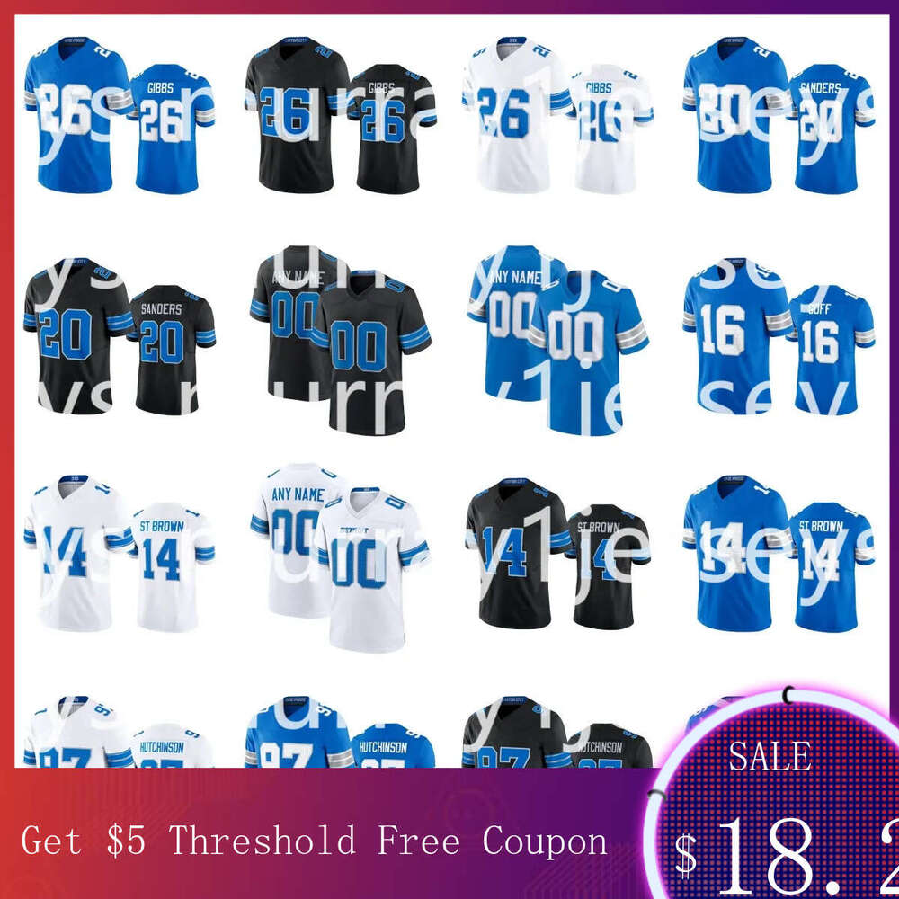 NFL Lions Jersey 14 Amon-Ra St. Brown Carlton Davis III Jack Campbell Kerby Joseph Penei Sewell Brock Wright Terrion Arnold Malcolm Rodriguez Kalif Football youth