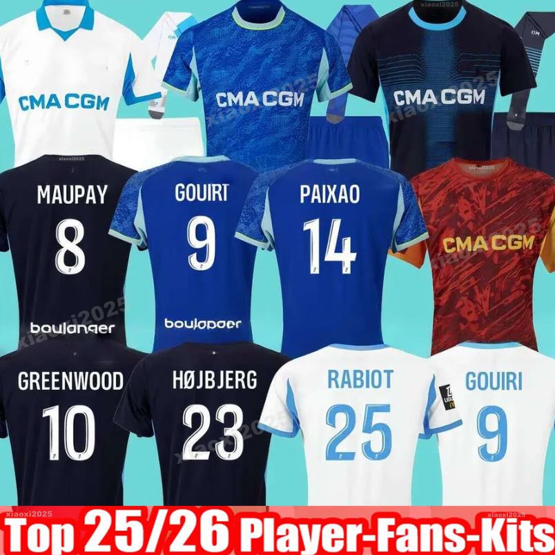 25 26 Marseillese home GREENWOOD Soccer jerseys GOUIRI BALERDI maillot de foot 125th OUNAHI harit 2024 2025 2026 OM football shirt hommes enfants RONGIER Man Kids