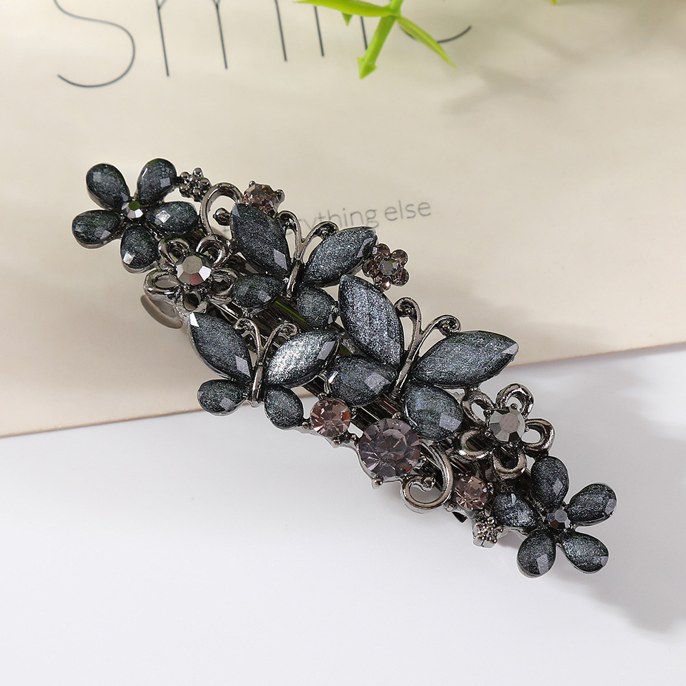 Korean Style Elegant Mom Spring Butterfly Flower Horizontal Back of Head Top Ponytail Clip Hair Accessories SY-8026