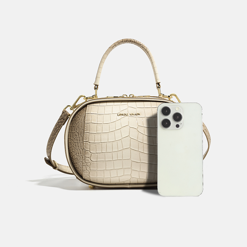 LORDLY KNACK designer bag light luxury genuine leather bowling bag versatile high-quality vintage outdoor tote bag