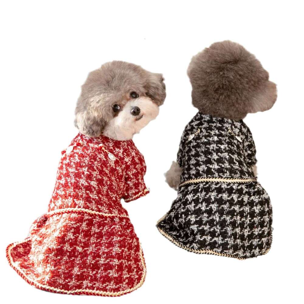 Lanjia- Overseas Pet Trendy Brand Internet Celebrity Little Chanel Style Clothes For Dogs And Cats Teddy Schnauzer Maltese Shih Tzu Dress 223F0