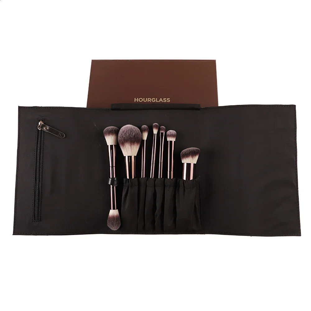 7pcs/set Hourglass Makeup brushes Powder Foundation Blush Eyeshadow Crease Make up brush Concealer with cosmetic bag Gift box 250818