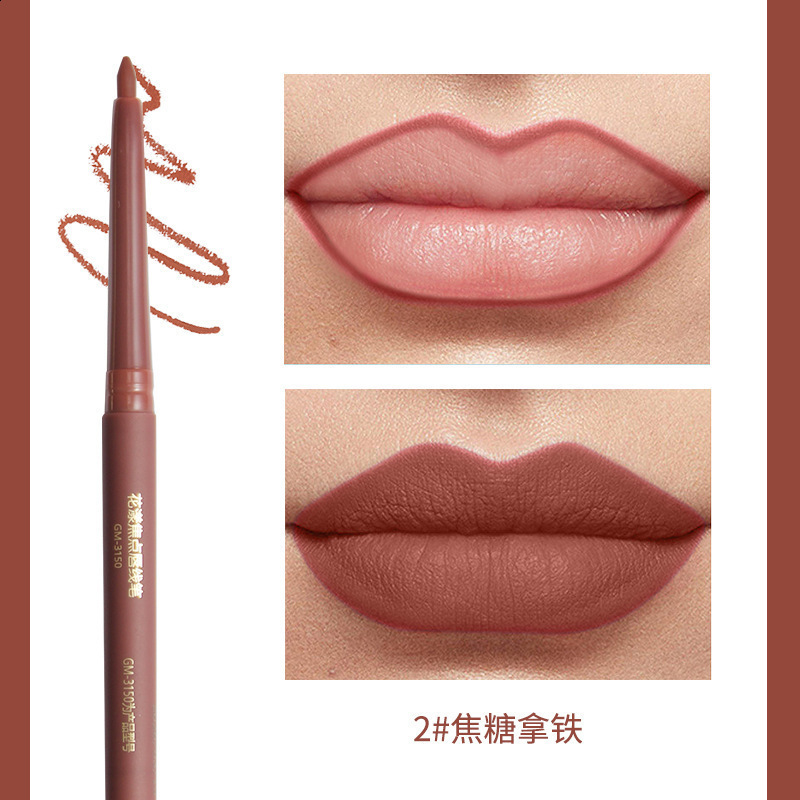 Smooth matte contour lipliner waterproof durable fadeless non stick cup liquid lipstick pencil lipstick cosmetics 240711